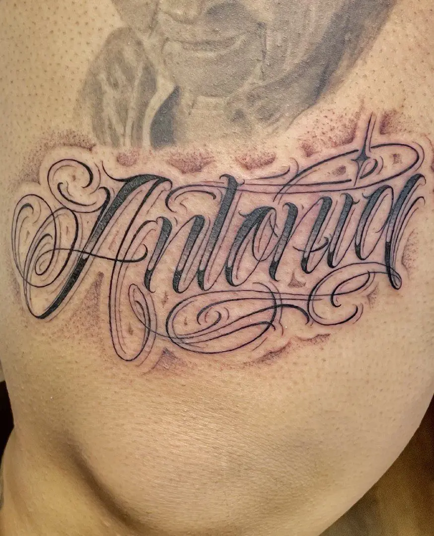 Clean, Bold lettering tattoo