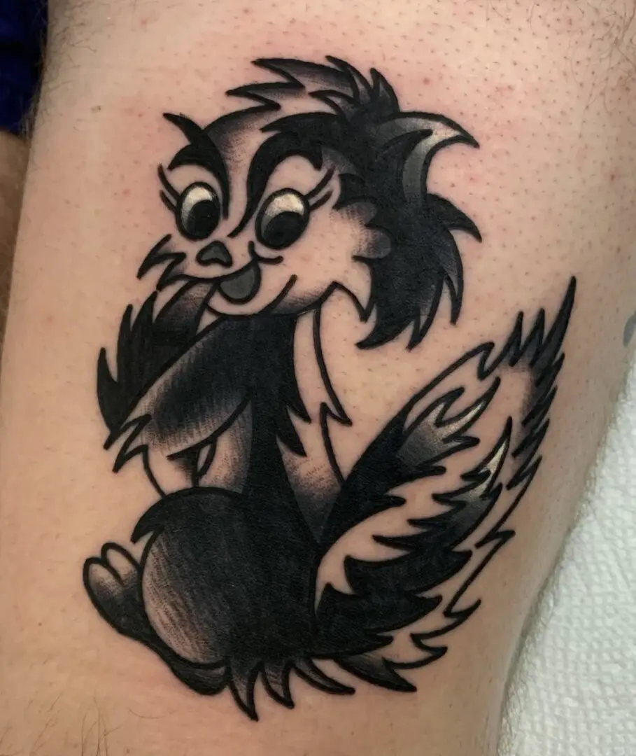 traditional skunk tattoo made in Philly