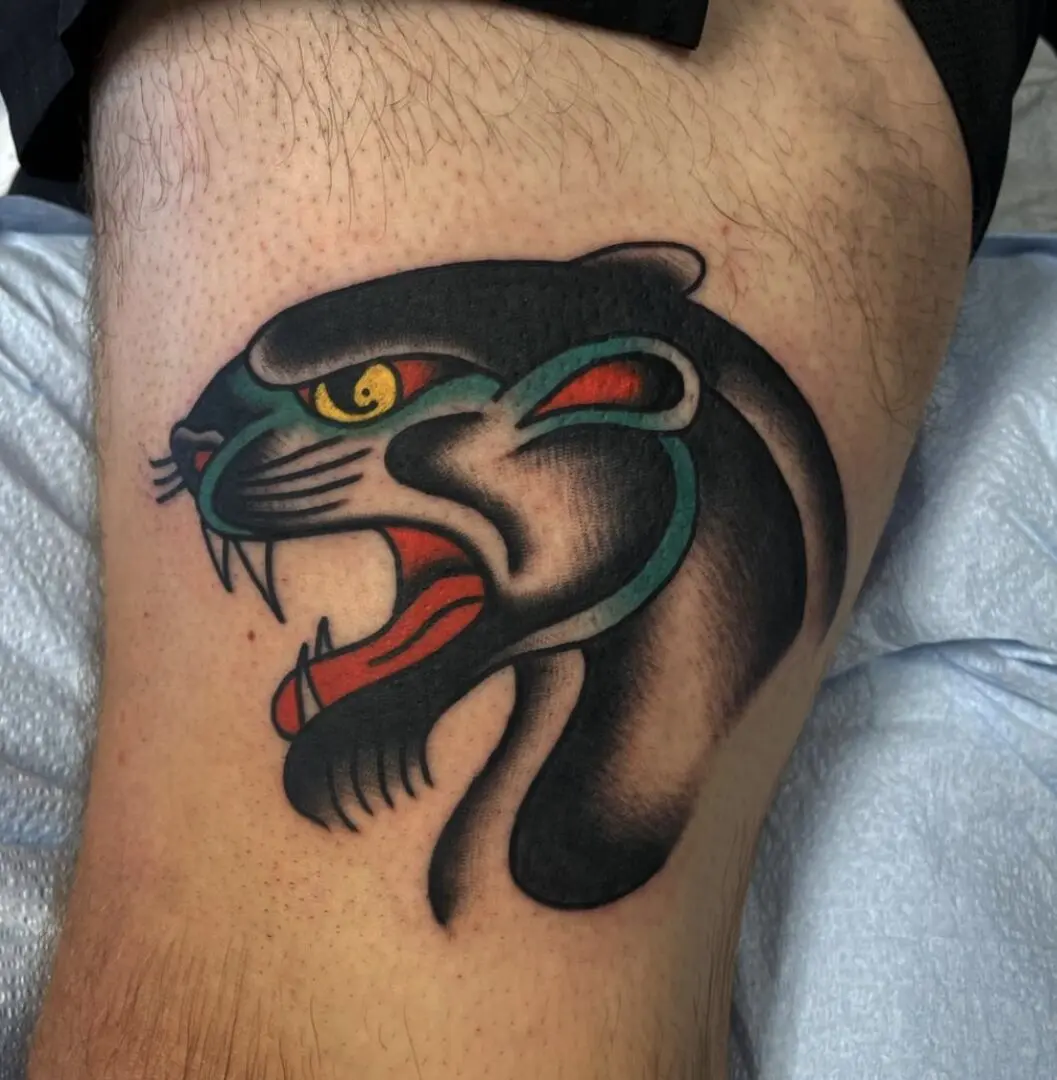 traditional panther tattoos made in Philly