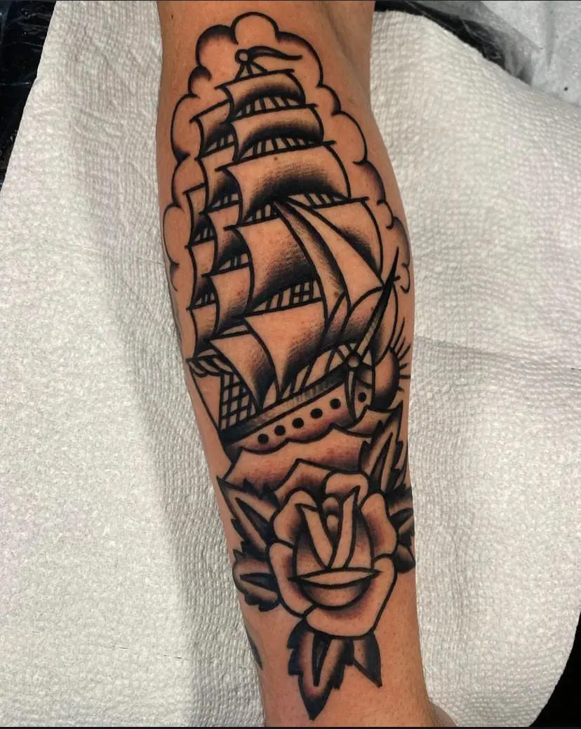 black and gray traditional clipper ship