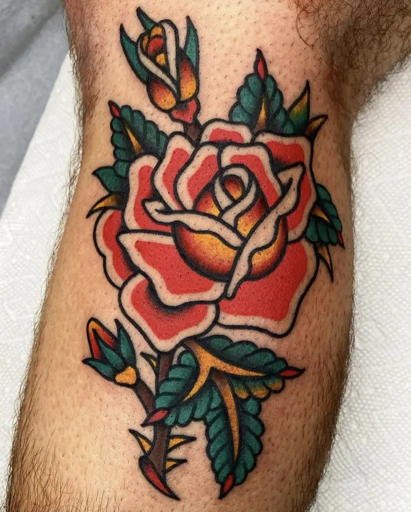 Traditional rose clean bold rendered in color