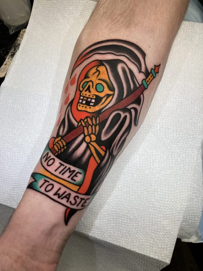 grim reaper traditional tattoo