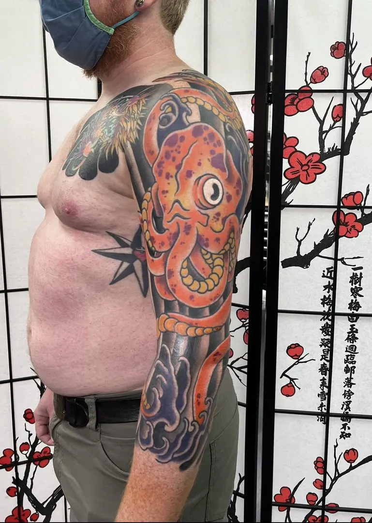 japanese tattooing rendered in color