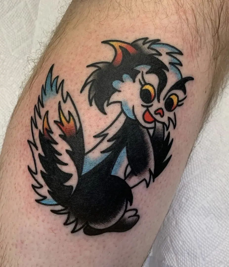 traditional skunk tattoo made in Philly