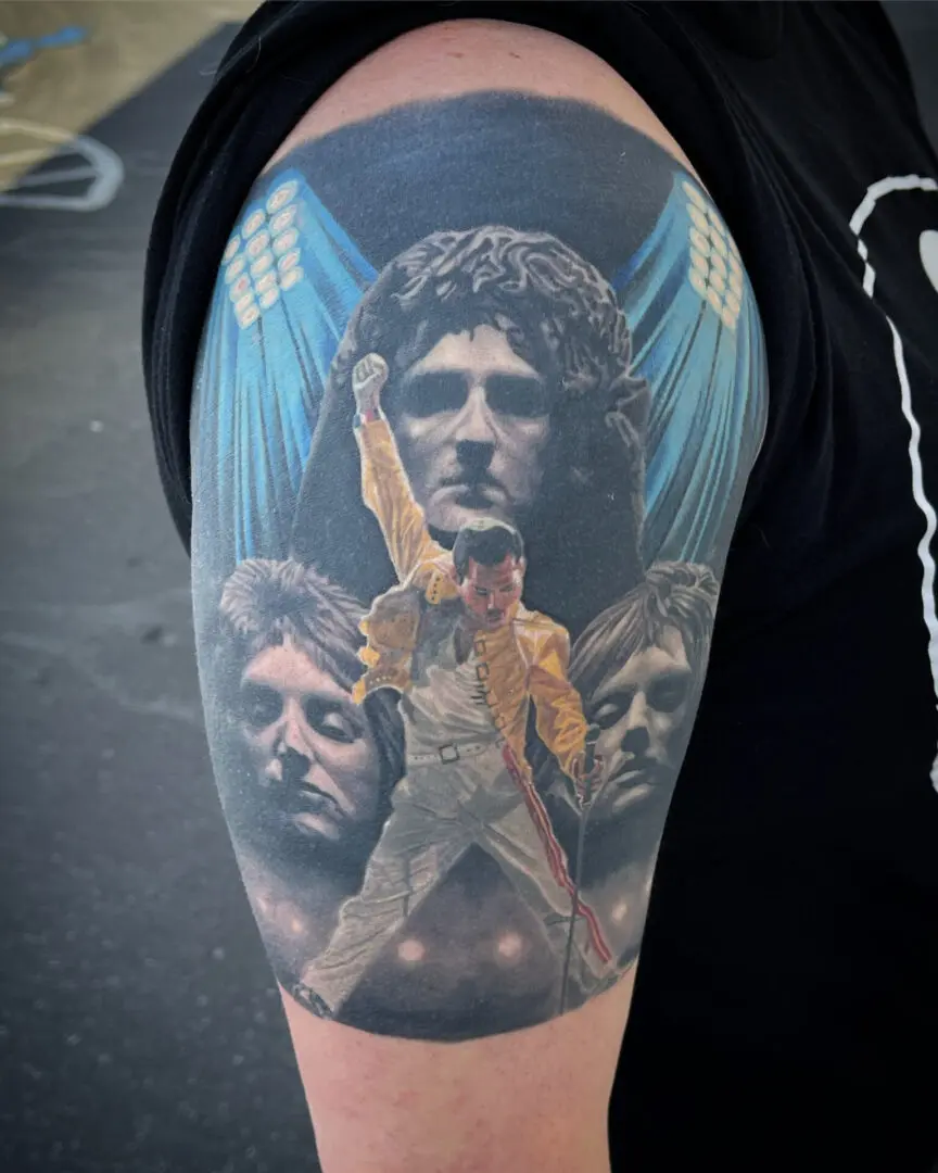 Queen tattoo made by the Best Realism Tattoo artists in Philadelphia