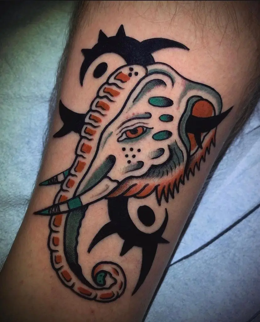 tribal elephant tattoo